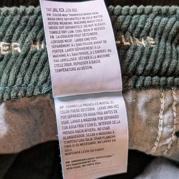 American Eagle Dark Green Corduroy Button-Front Skirt Size 0 Reg - Picture 12 of 13